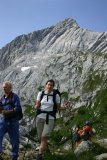 Gábina pod Alpspitze (v pozadí), kousek od nástupu na ferratu