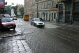Lvov - po dešti se z ulice stala říčka