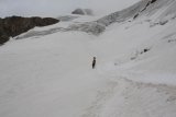 První lanové družstvo míří po ledovci směrem k Wildspitze
