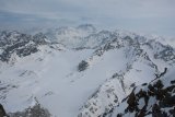 Dreiländerspitze a ledovec Vermuntgletscher z Piz Buinu