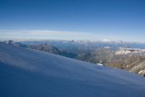 Svítání nad chatou Guide Val d'Ayas