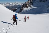 Začátek sestupu k Monte Rosa Hütte