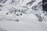 Ledovec Grenzgletscher mezi Monte Rosou a Lyskammem