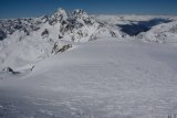 Planina pod Monte Cevedale, na obzoru Königspitze a Ortler